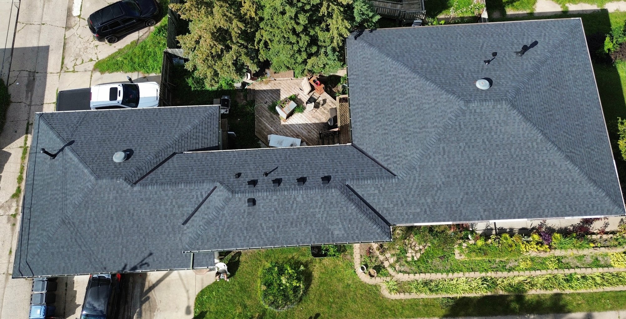 Completed roof drone shot